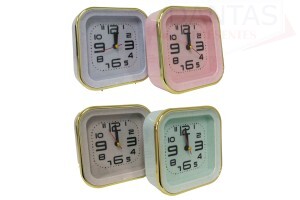 Relogio Despertador de Mesa de Plástico Quadrado Colorido - Dantas