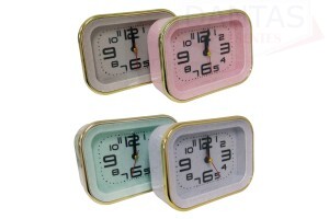 Relogio Despertador de Mesa de Plástico Retangular Colorido - Dantas