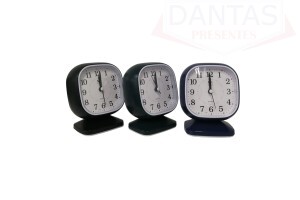 Relogio Despertador Quadrado de Mesa de Plástico com Pé - Dantas