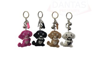 Chaveiro Cachorro Strass 7cm - Dantas
