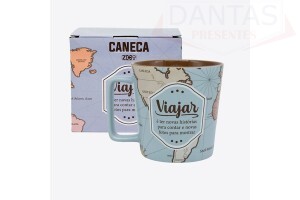 Caneca Buck Viajar Novas História 400ml - Zona Criativa