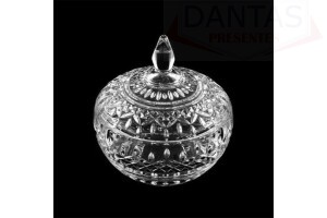 Potiche Decorativo de Cristal de Chumbo Lys 14x15cm - Rogemac