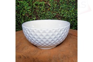 Bowl de Porcelana Diamond Branco 11,5x6cm - Lyor
