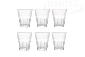 Conjunto 06 Copos de Vidr Faces 50ml - Lyor