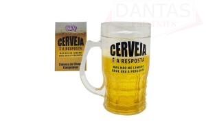 Caneca de Plástico com Gel Congelante Cerveja é a Resposta 450ml