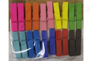 Mini Prendedor de MDF 3,5cm colorido com 20peças - Megagift