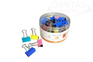 Clips Colorido para Papel 25mm 48 peças