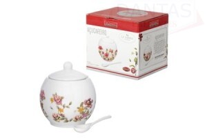 Açucareiro com Colher Le Jardin Porcelana 350ml - Etilux