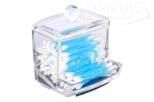 Porta Cotonete Organizador Acrílico com Tampa