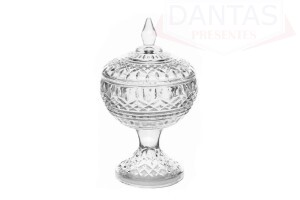 Potiche Decoratico de Cristal com Pé 14x22cm