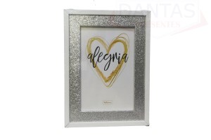 Porta Retrato Com Brilho Prata 10x15cm