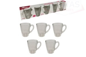 Jogo de Xicaras de Vidro para Café Prince Lines 90ml com 5 peças - EmCasaTem