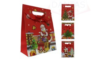 Embalagem para Presente Sacola de Natal 21cm 12 peças - Dantas