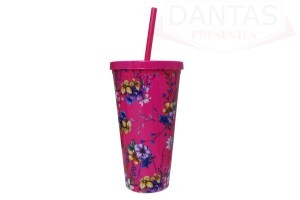 Copo de Plástico com Canudo 600ml - Interponte