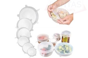 Jogo Tampa de Vedação de Silicone com 06 peças - Kehome