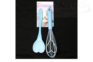 Kit 02 peça utensílios colher e fue coração de silicone
