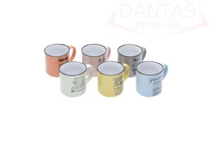 Conjunto 6 Canecas de Ceramica Colorida 130ml