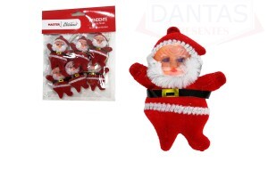 Pendente Papai Noel 6cm com 6 unidades - Rio Master