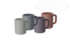 Conjunto 04 Canecas de Café Cerâmica Granilite 90ml