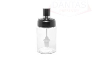 Galheteiro de Vidro com Pincel e Tampa de Plástico 14cm