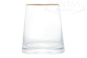 Vaso de Vidro com Borda Dourada Liz 12cm