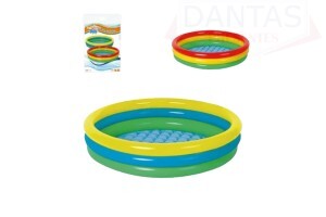 Piscina 03 Aneis Fundo Inflavel 126 Litros