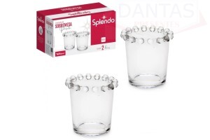 Conjunto Sobremesa 02 peças Transparente Perola