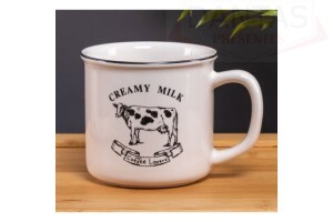 Caveca de Porcelana Creamy Milk Branca e Preta 260ml - Lyor