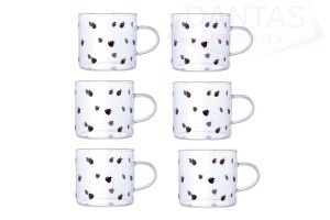 Conjunto 06 Canecas de Vidro Ladybug 125ml - Lyor