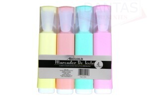 Caneta Marca texto com Ponta de feltro 4 Cores Pasteis - Amigold