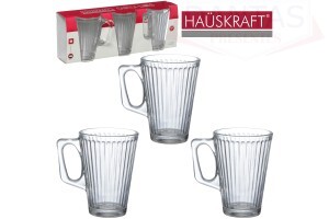 Jogo Caneca Lines 230ml Transparente 03 peças