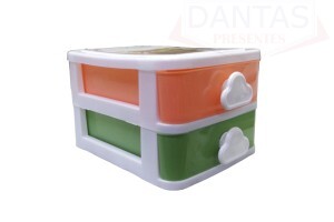 Organizador multiuso com 2 Gavetas de Plástico