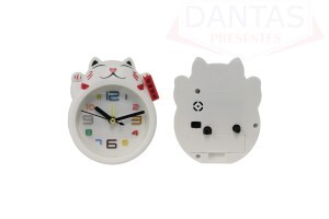 Relogio Despertador Formato de Gato 9x10cm - Dantas