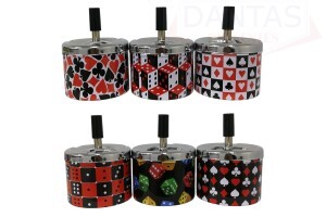 Cinzeiro Cartas de Metal  Redondo 7x9cm - Dantas