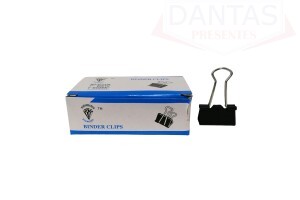 Clips de Metal Preto 25mm com 12 peças - Dantas