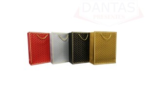 Sacola para Presente Cores Sortidas 12 Unidades 32x25x10cm - Dantas