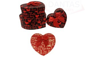 Kit Caixa de Presente Coração 03 peças - Dantas