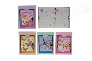 Diario Borboleta 45 folhas 15cm - Dantas