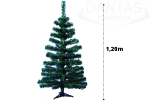 ARVORE DE NATAL VD C/120 GALHOS 1,2M  PÉ DE PLÁSTICO