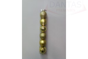 BOLA MISTA C/ 6 PCS (FOSCA/LISA/GLITTER) 7CM