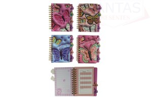 Bloco de anotação borboletas sortidas 80 folhas - Dantas