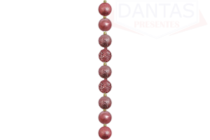 Bola Textura Arabescos Rena Rose 6cm com 9 Peças - Rio Master