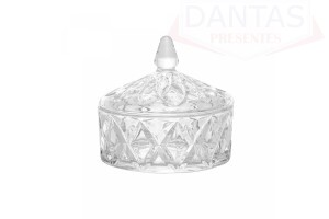 POTICHE DE CRISTAL DELI DIAMOND 13CM X 13CM X 12CM - LYOR