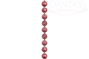 BOLA TEXTURA FOLHA PALMEIRA 6CM C/ 9 UNIDADES