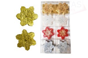 Velas Decorativas de cera formato Floco de Neve 6,5x2,3cm  2 peças - Dantas
