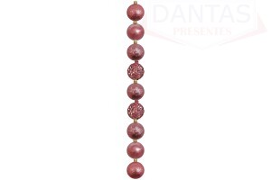 BOLA TEXTURA GEOMETRICA ROSE 6CM