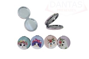 Espelho de Bolsa Redondo Gatinho 7,5cm - Dantas