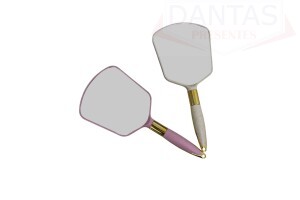 Espelho de Plástico Quadrado com Cabo 24cm - Dantas