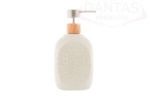 Porta sabonete liquido de cerâmica Granilite Bath branco 430ml
