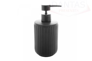 Porta sabonete liquido de cerâmica Granilite Clean preto 430ml
